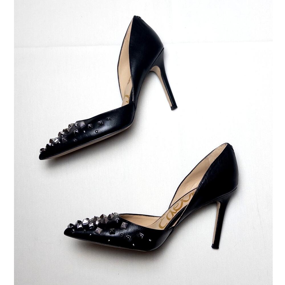 Sam Edelman Studded Pointed Toe Heels Silver Spikes Size 6.5